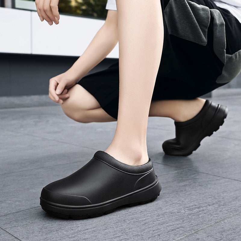 Chef Shoes Breathable Non-Slip Waterproof And Oil-Proof Kitchen Shoes Men'S Work Shoes Nurse Shoes Women'S Water Shoes Black - Image 3